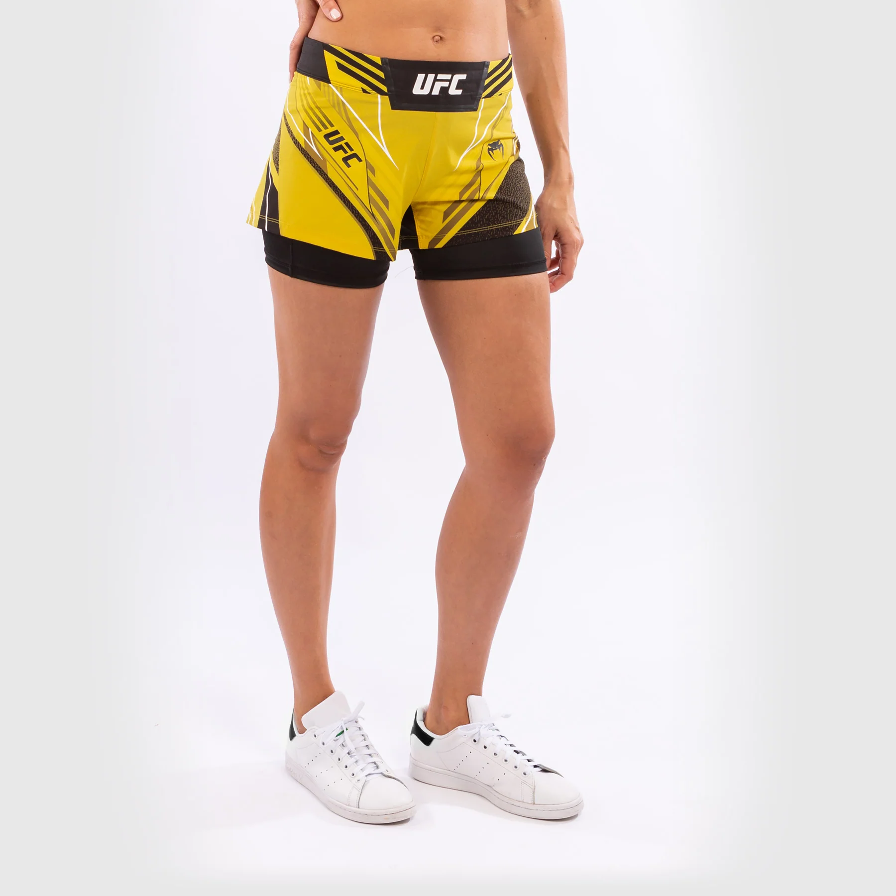 UFC Venum Authentic Fight Night Women's Shorts - Short Fit - Yellow - Image 3