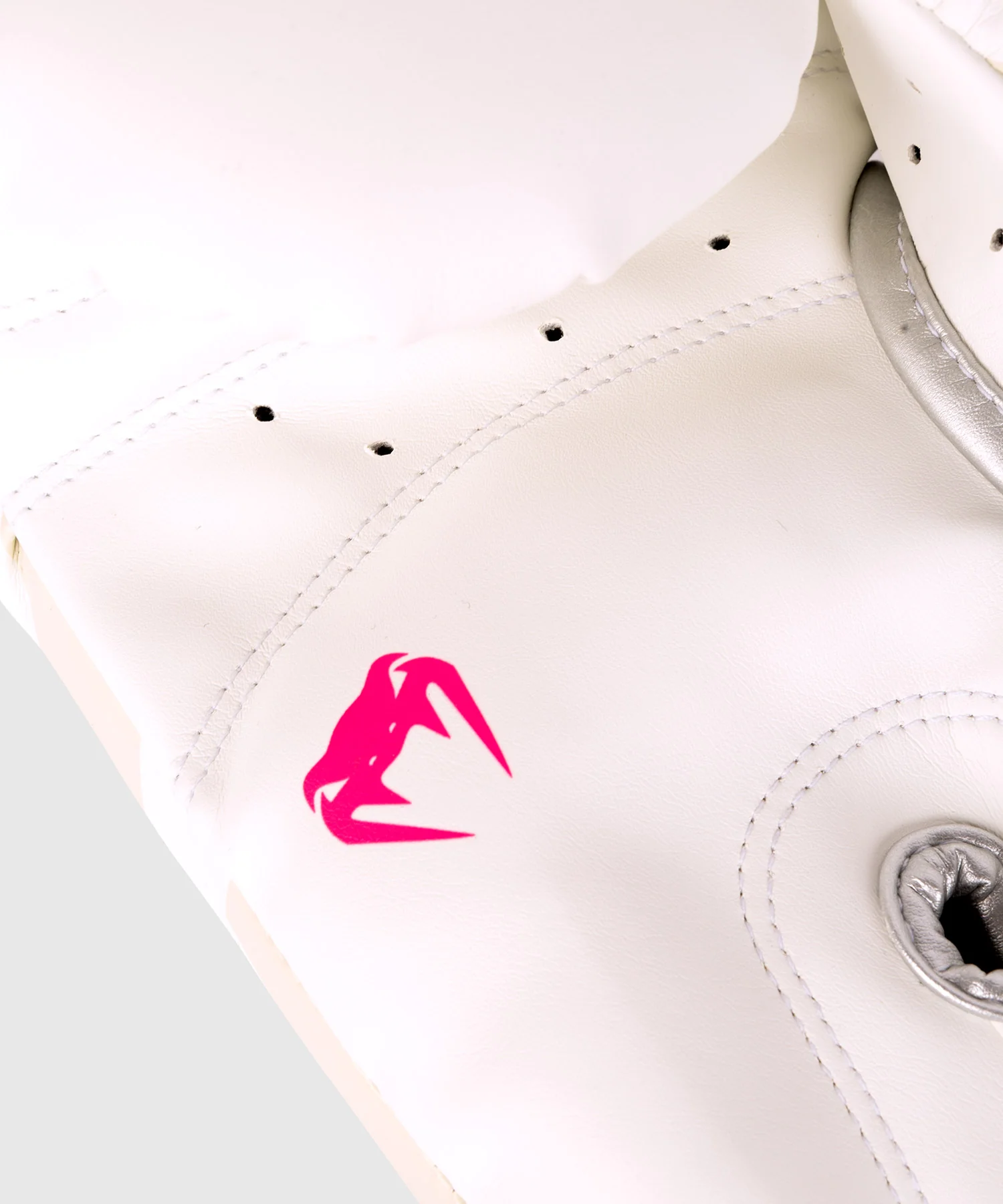 Venum Elite Boxing Gloves - White/Silver-Pink - Image 4