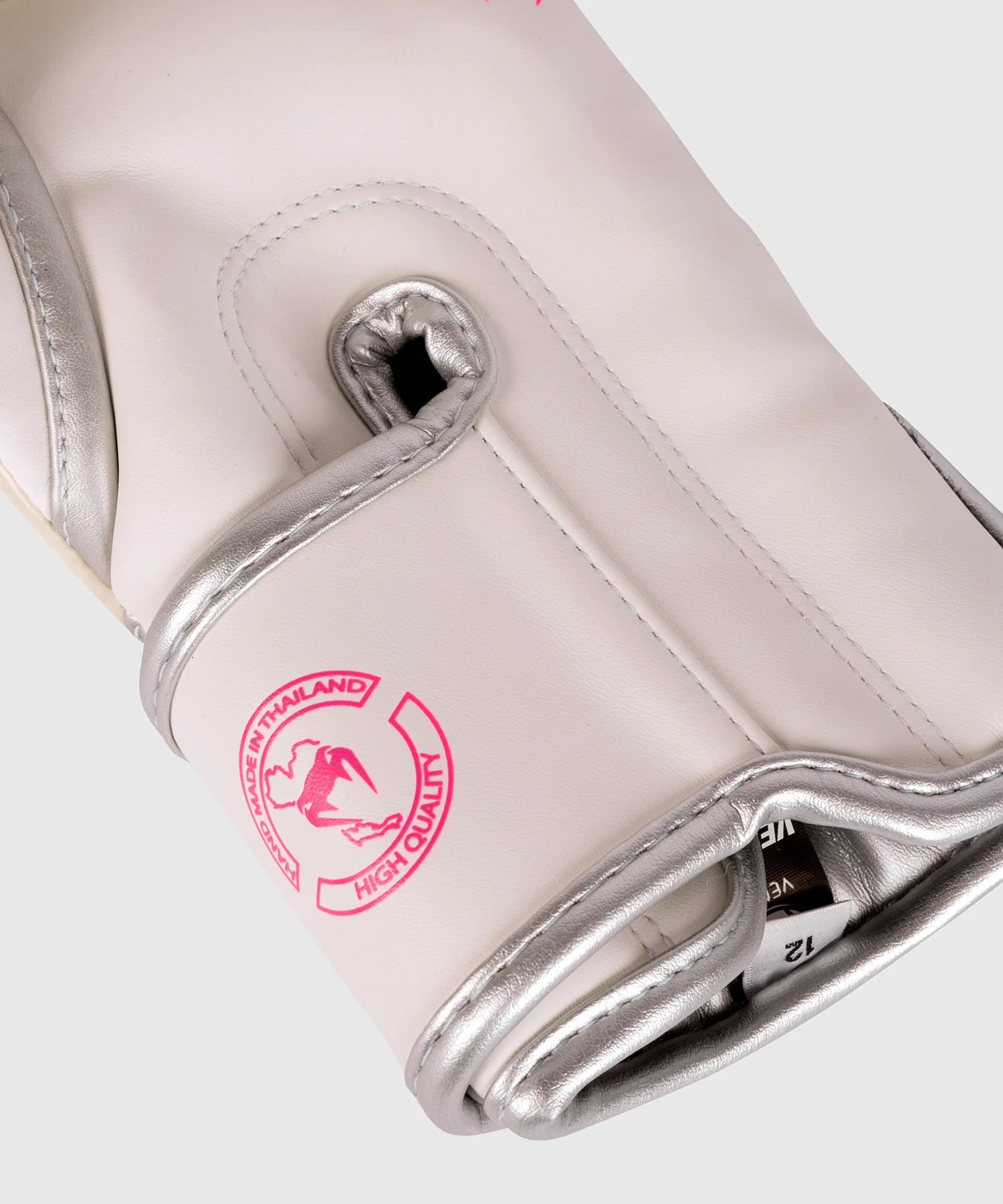 Venum Elite Boxing Gloves - White/Silver-Pink - Image 6