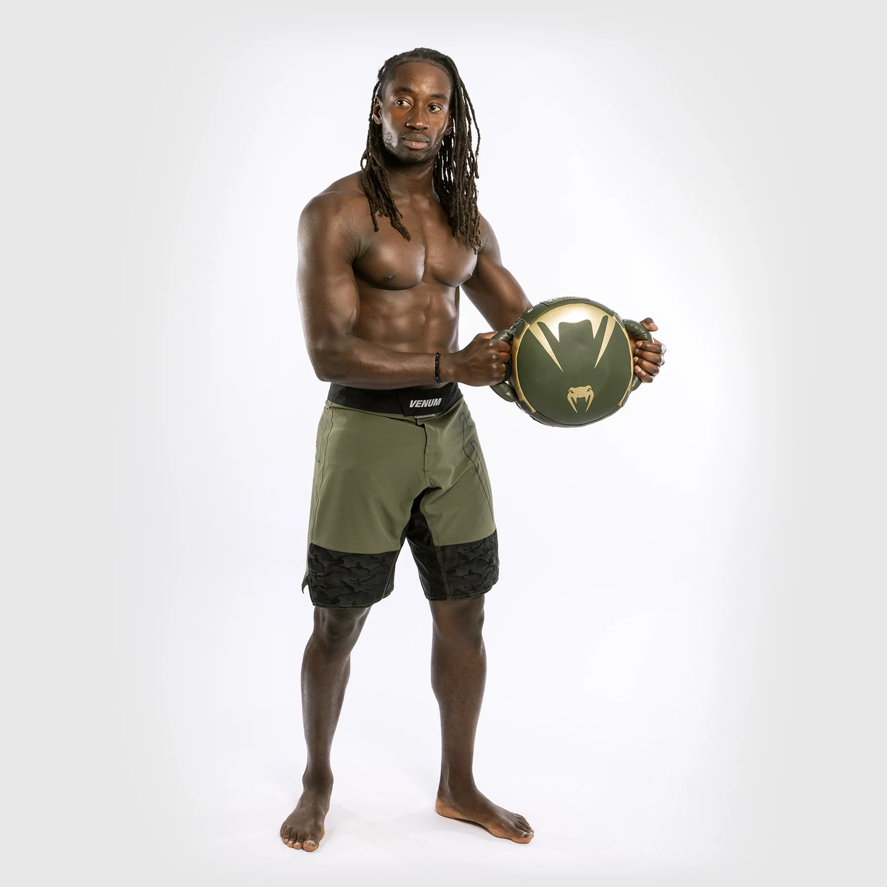 Venum Pro Boxing Mini Round Punch Shield - Khaki/Gold - Image 9