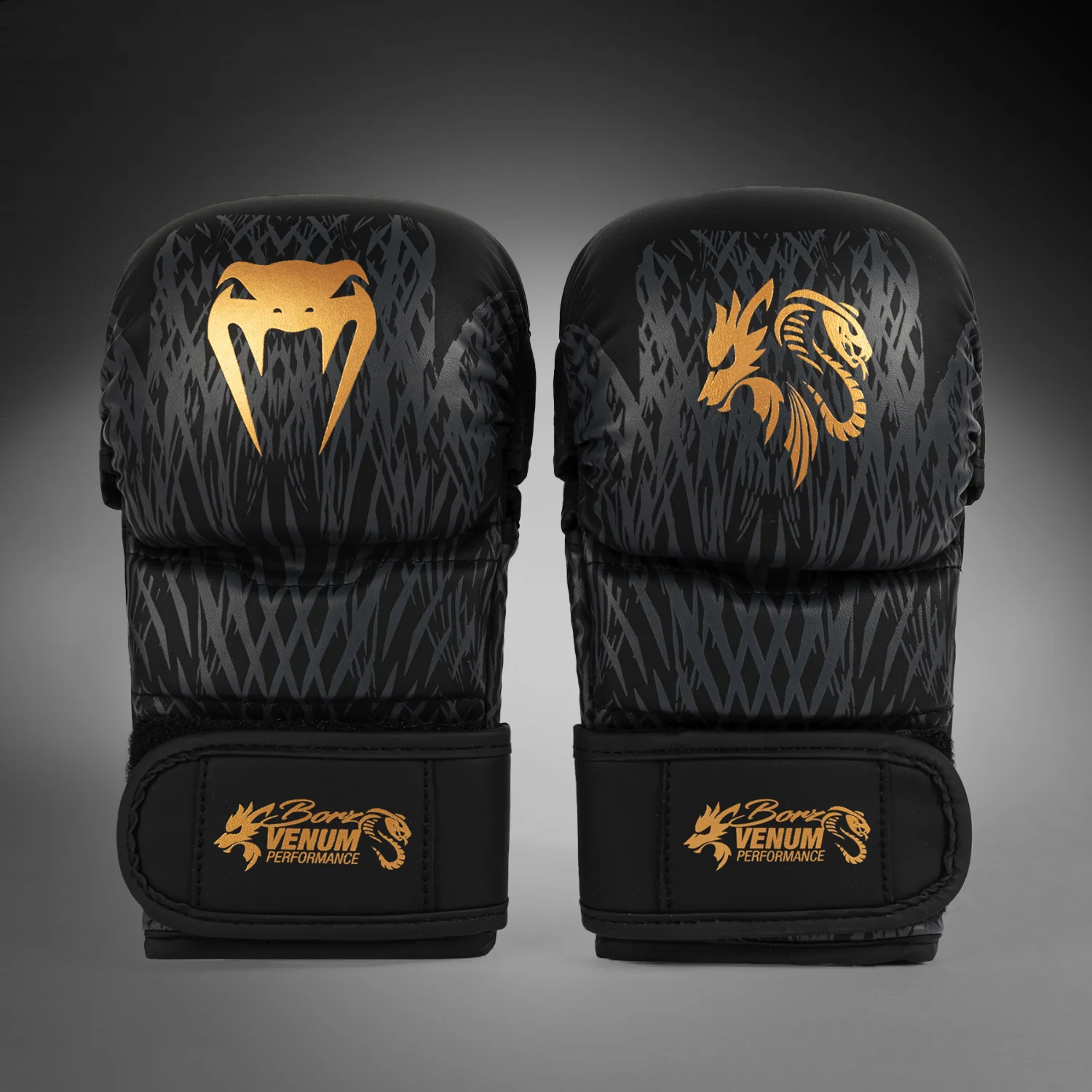 Venum x Chimaev Sparring Gloves - Black/Gold - Image 4